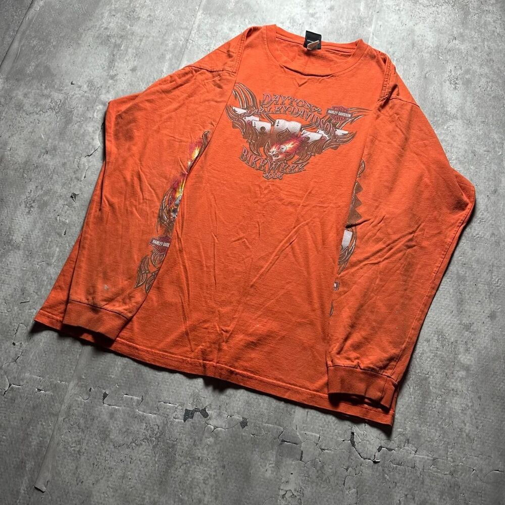 Harley-davidson Men's Orange T-shirt
